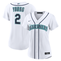 Seattle Mariners Cole Young Women's Home Replica Jersey — White