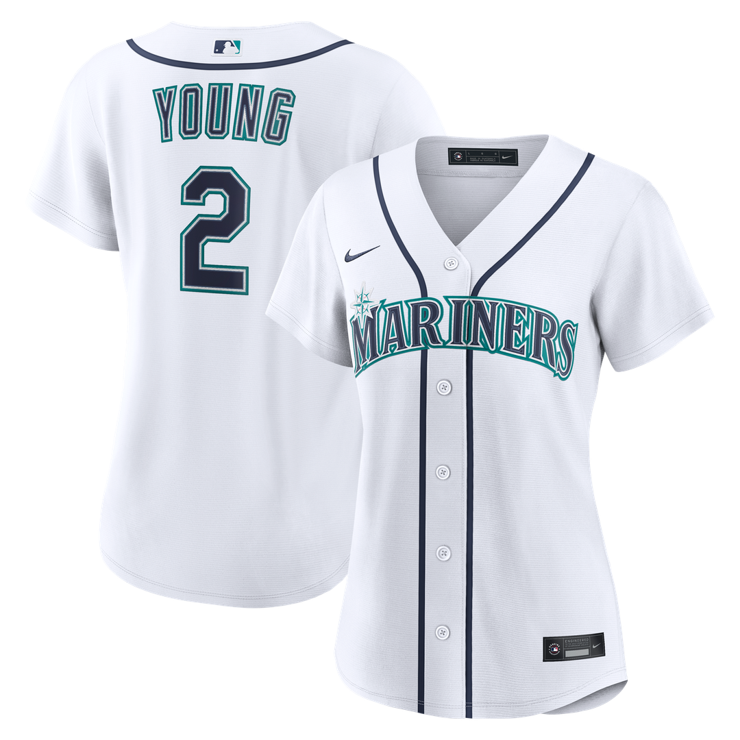 Seattle Mariners Cole Young Women's Home Replica Jersey — White