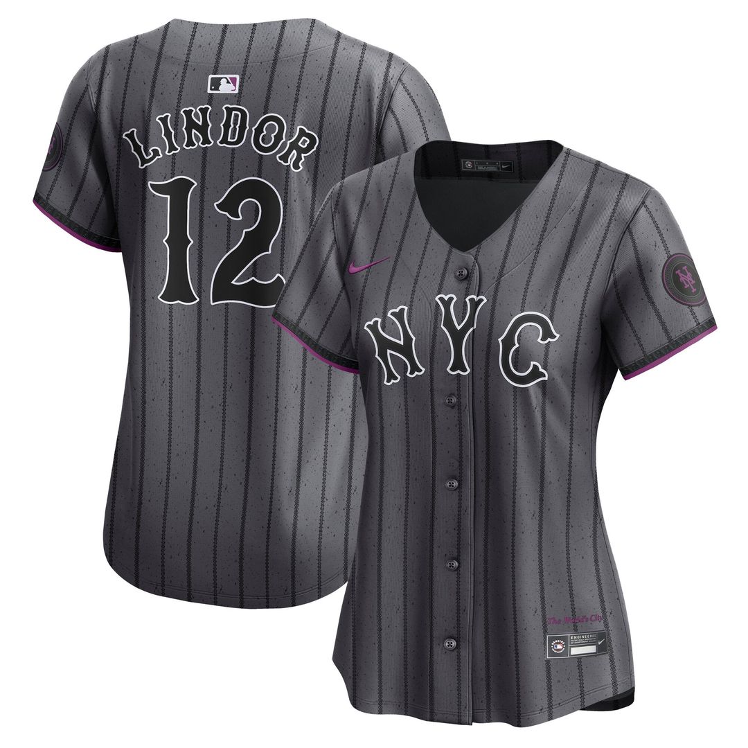 New York Mets Francisco Lindor Women's City Connect Limited Jersey — Gray