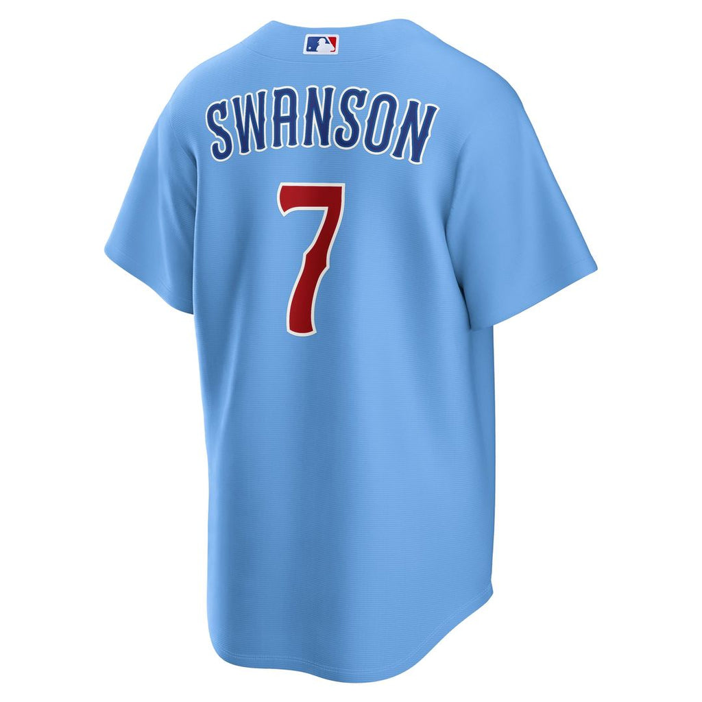 Chicago Cubs Dansby Swanson Alternate Replica Jersey — Light Blue
