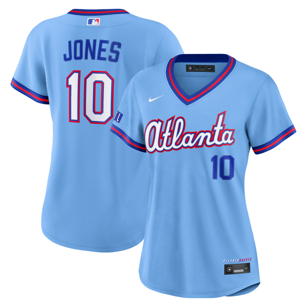 Atlanta Braves Chipper Jones Women's 2026 City Connect Stadium Jersey — Powder Blue