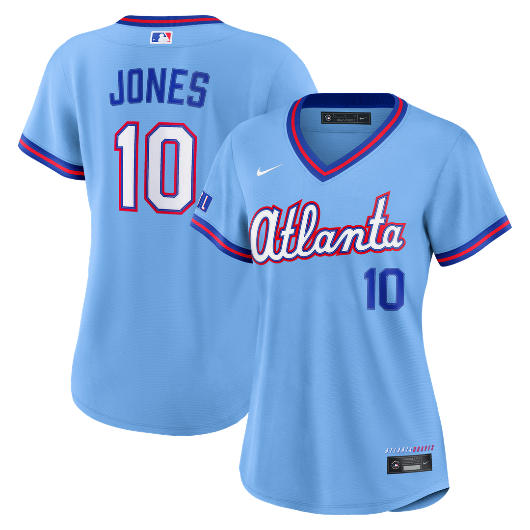Atlanta Braves Chipper Jones Women's 2026 City Connect Stadium Jersey — Powder Blue