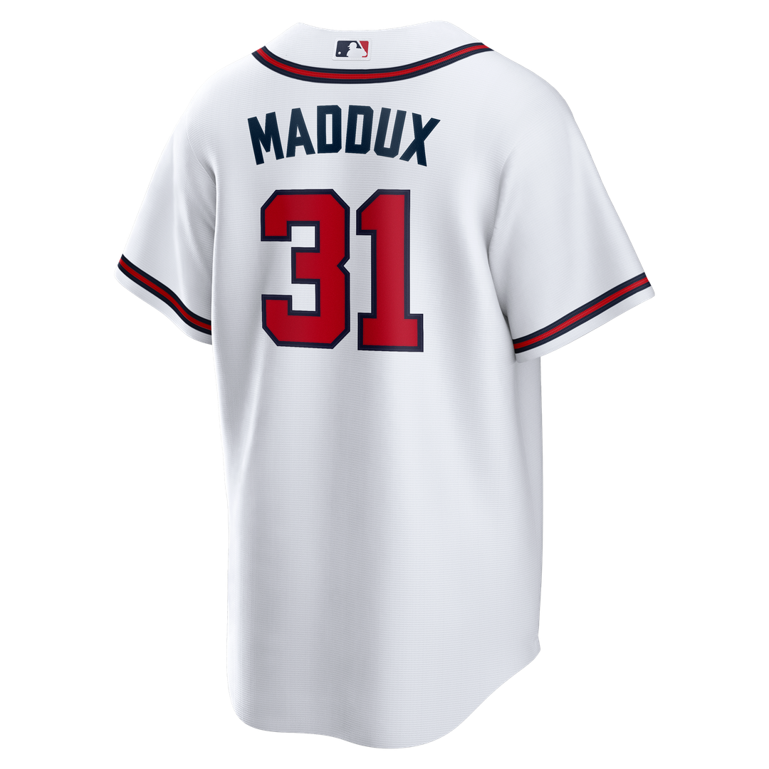 Atlanta Braves Greg Maddux Home Retired Replica Jersey — White