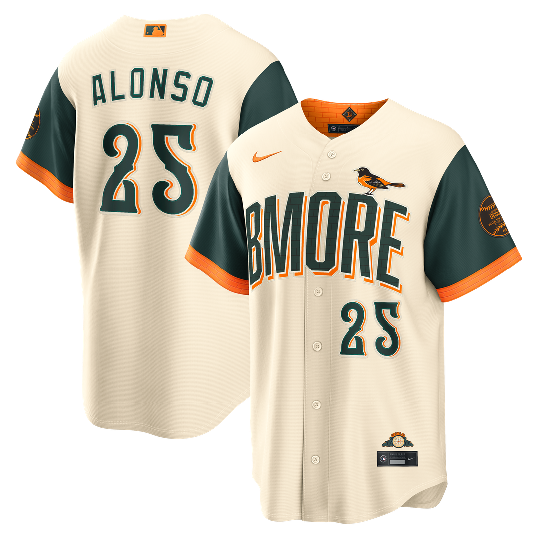 Baltimore Orioles Pete Alonso 2026 City Connect Stadium Jersey — Cream