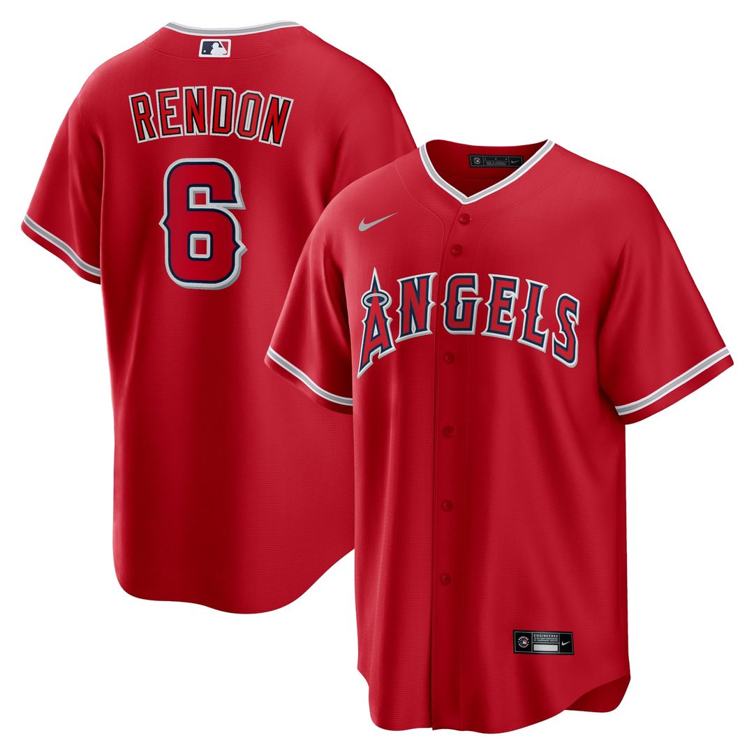 Los Angeles Angels Anthony Rendon Alternate Replica Player Name Jersey — Red