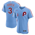 Philadelphia Phillies Bryce Harper Alternate Authentic Sponsor Patch Jersey — Light Blue