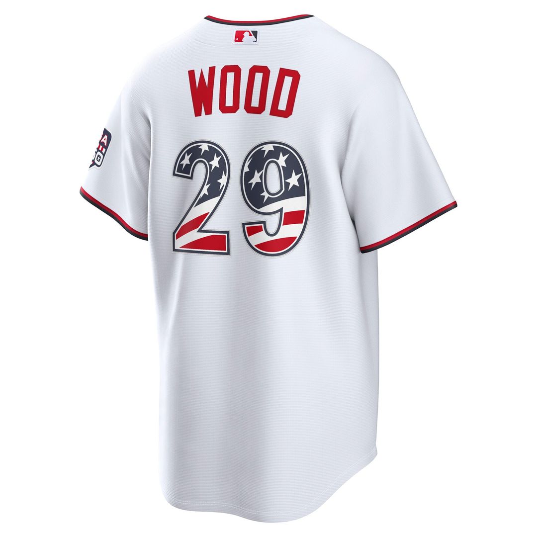 Washington Nationals James Wood USA 250 Fourth of July Home Stadium Jersey — White