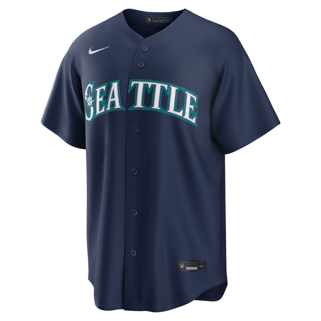 Seattle Mariners Cal Raleigh Road Replica Jersey — Navy
