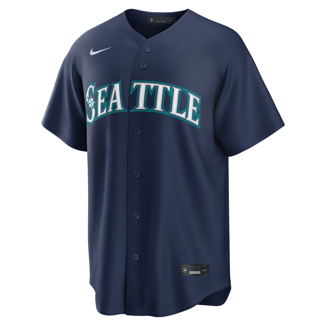 Seattle Mariners Cal Raleigh Road Replica Jersey — Navy
