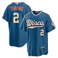 Milwaukee Brewers Brice Turang 2026 City Connect Stadium Jersey — Mineral Blue