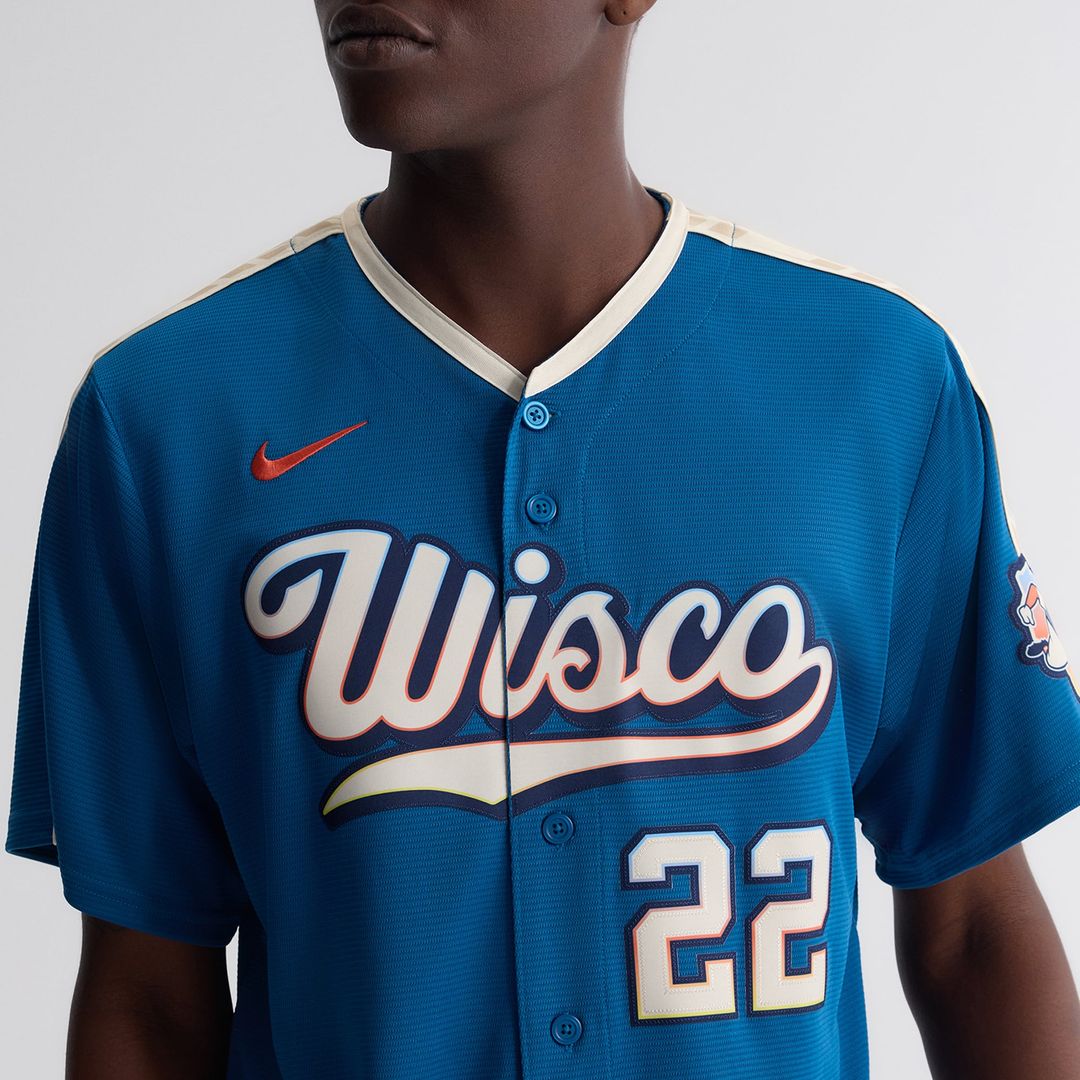 Milwaukee Brewers Christian Yelich 2026 City Connect Stadium Jersey — Mineral Blue