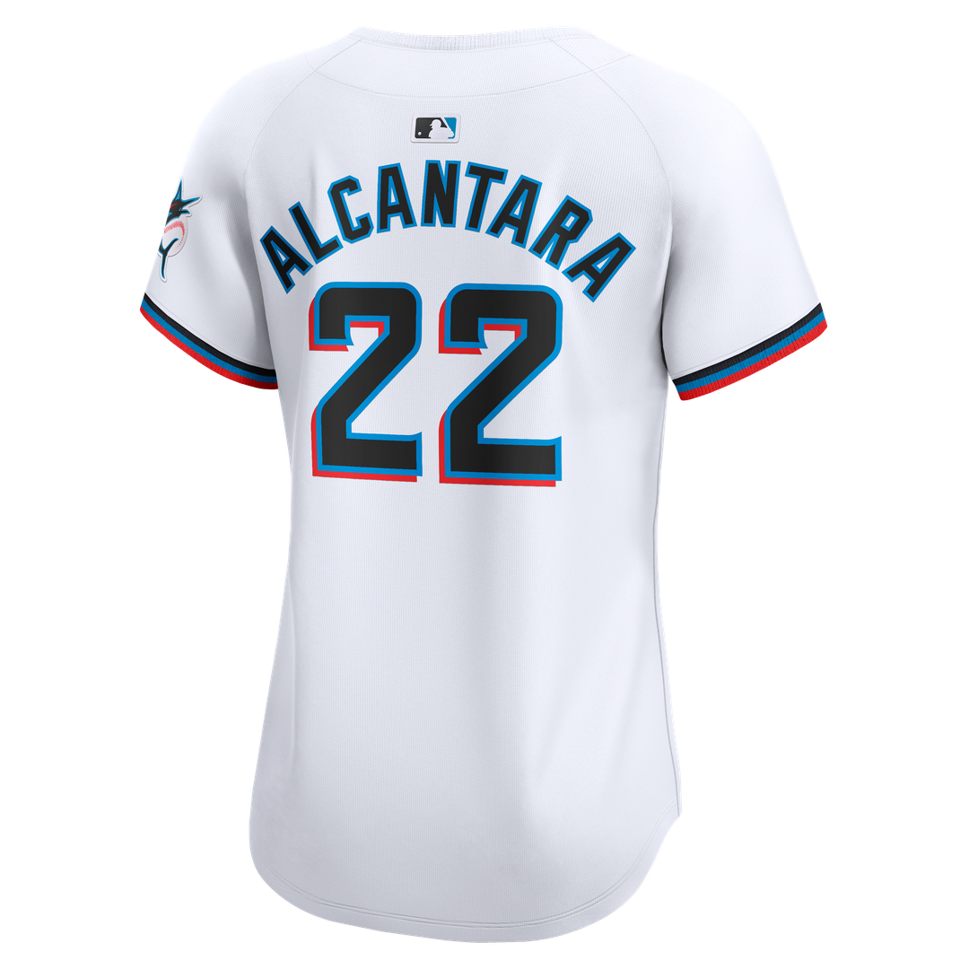 Miami Marlins Sandy Alcantara Women's Home Limited Jersey — White