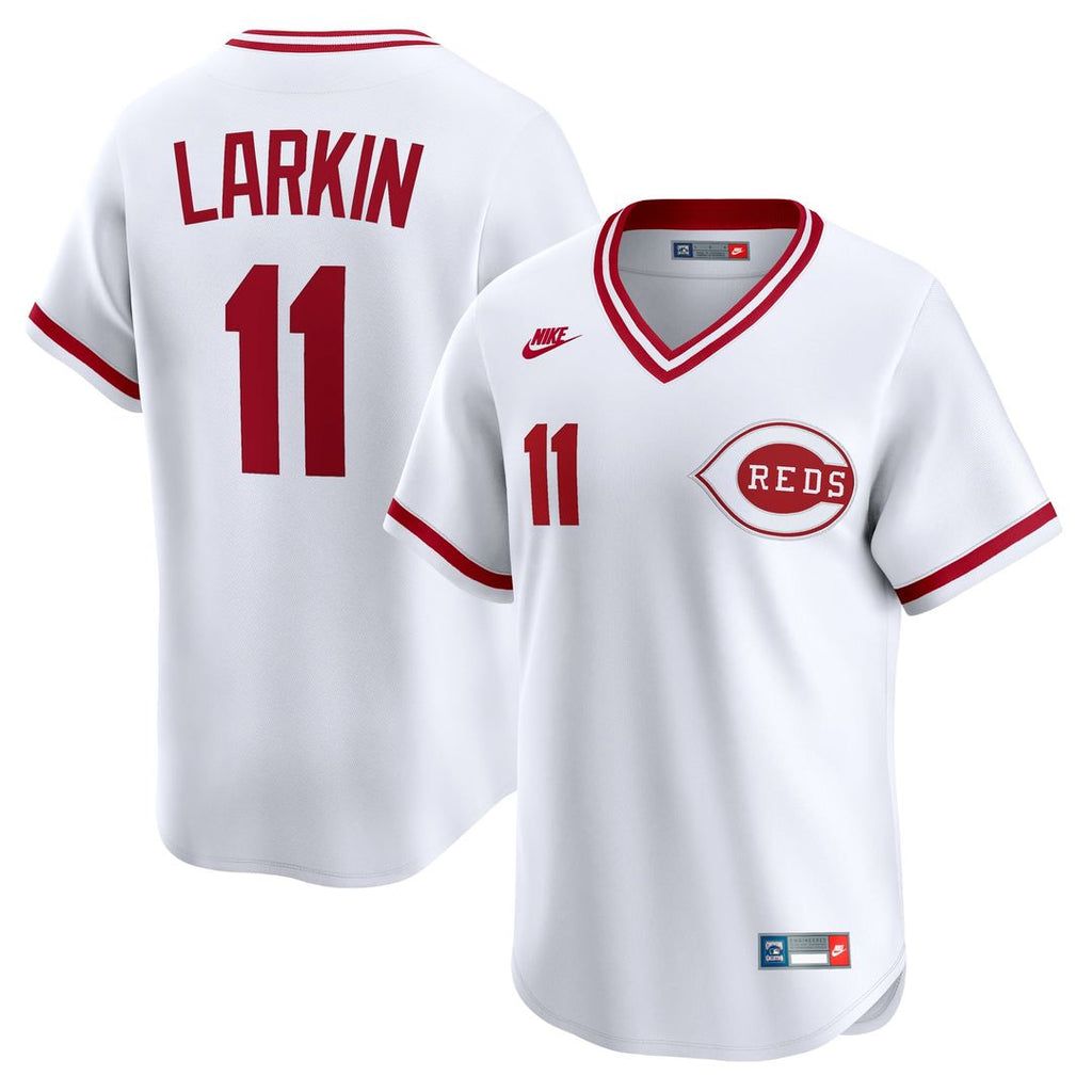 Cincinnati Reds Barry Larkin Throwback Cooperstown Limited Jersey — White