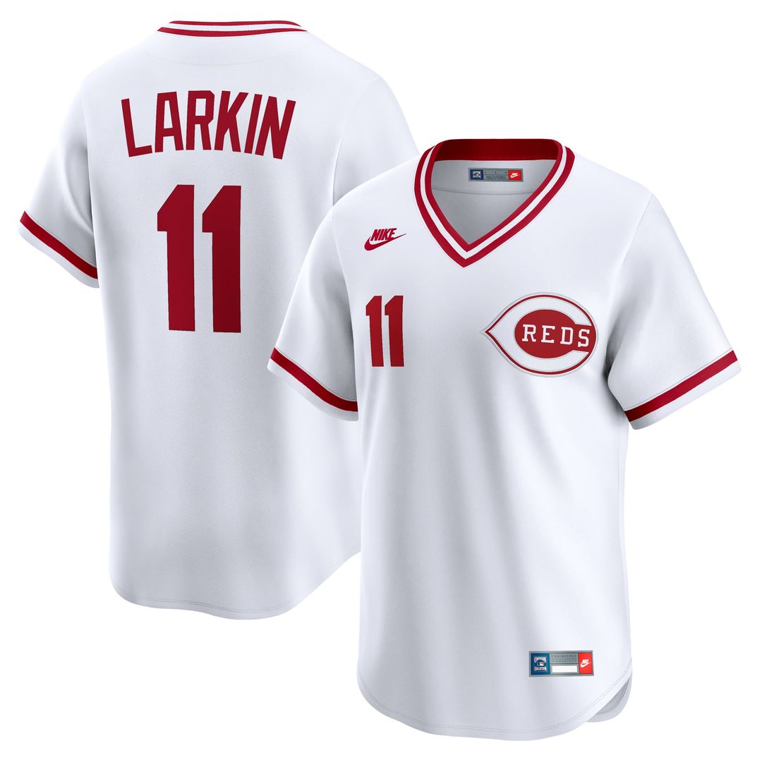 Cincinnati Reds Barry Larkin Throwback Cooperstown Limited Jersey — White