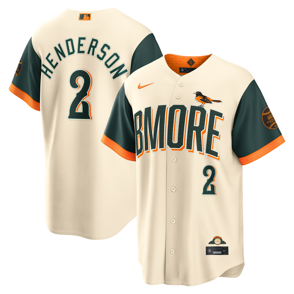 Baltimore Orioles Gunnar Henderson 2026 City Connect Stadium Jersey — Cream