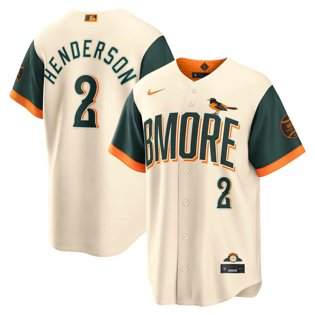 Baltimore Orioles Gunnar Henderson 2026 City Connect Stadium Jersey — Cream