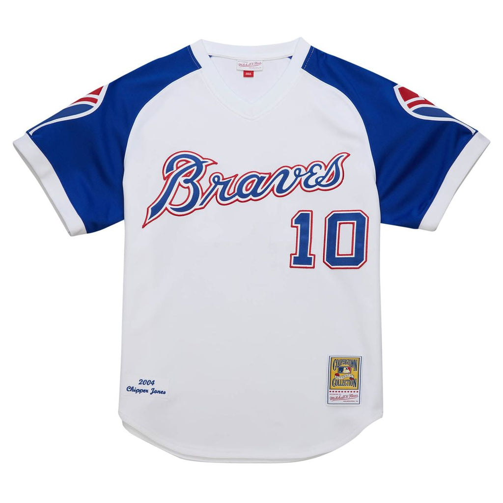Atlanta Braves Chipper Jones 2004 Cooperstown Authentic Throwback Jersey — White