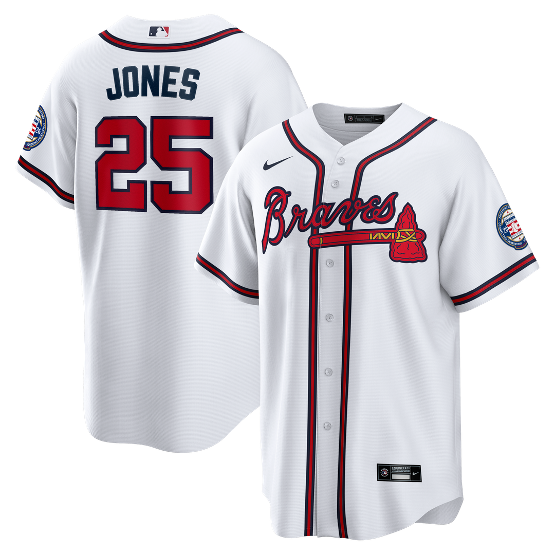 Atlanta Braves Andruw Jones Home Replica 2026 Hall of Fame Patch Jersey — White