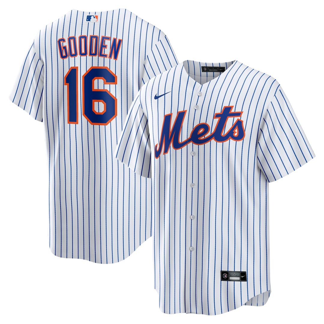 New York Mets Dwight Gooden Home Replica Jersey — White