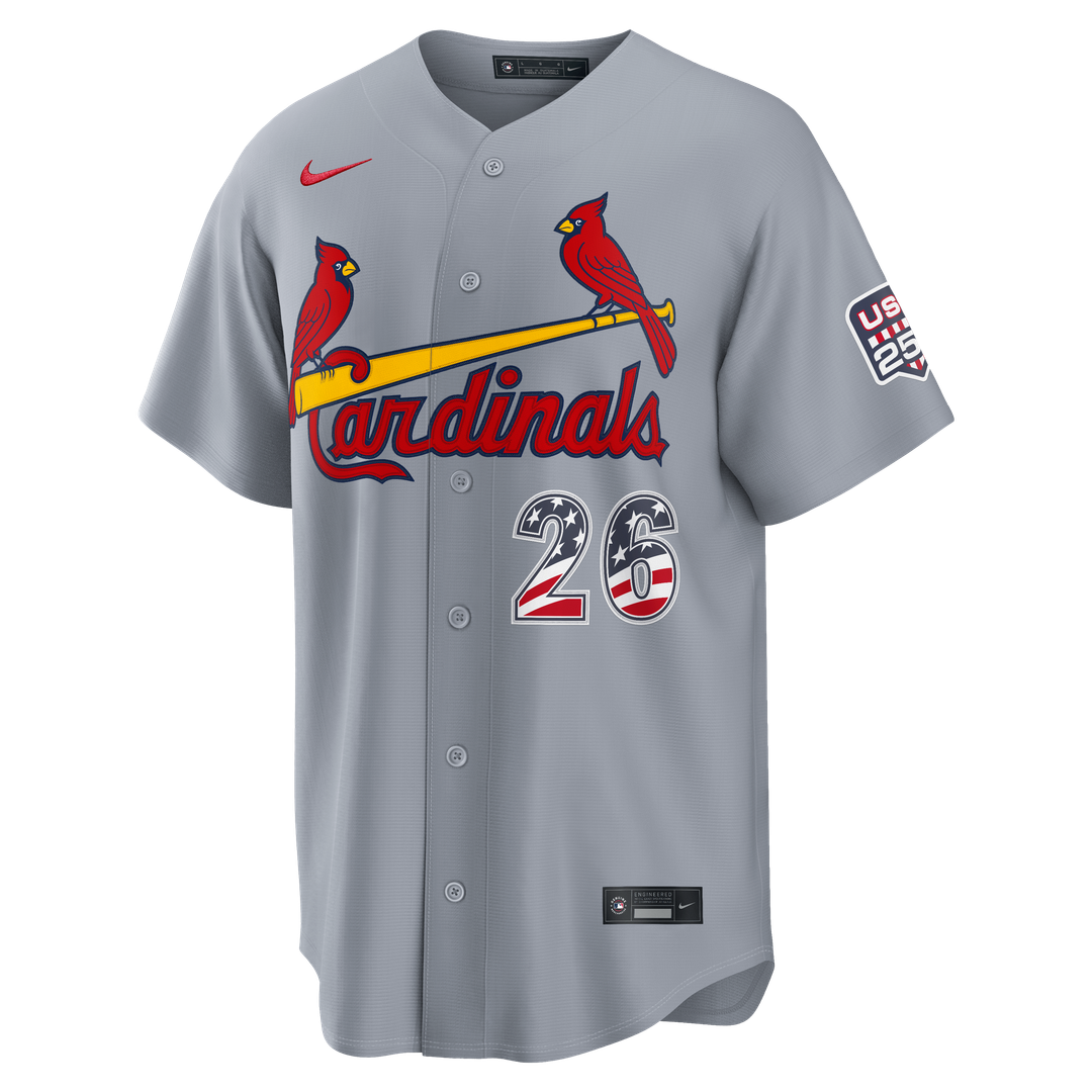 St. Louis Cardinals JJ Wetherholt USA 250 Fourth of July Road Stadium Jersey — Gray