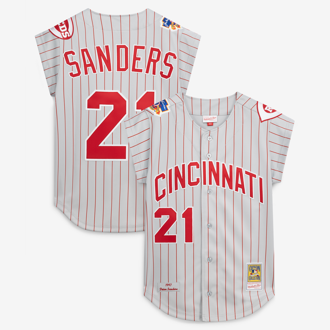 Cincinnati Reds Deion Sanders 1997 Authentic Jersey — Gray