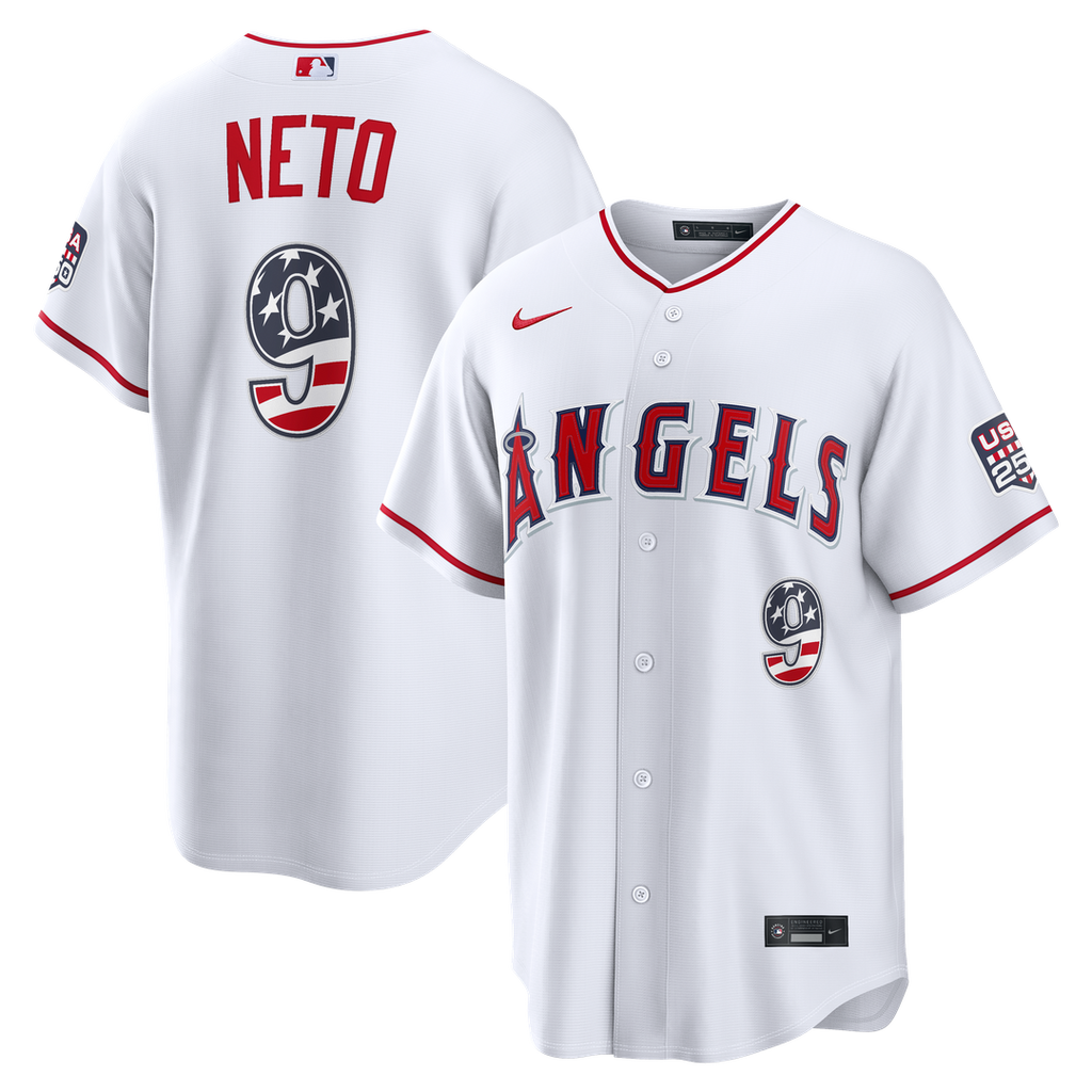 Los Angeles Angels Zach Neto USA 250 Fourth of July Stadium Jersey — White