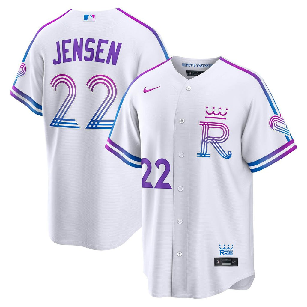 Kansas City Royals Carter Jensen 2026 City Connect Stadium Jersey — White