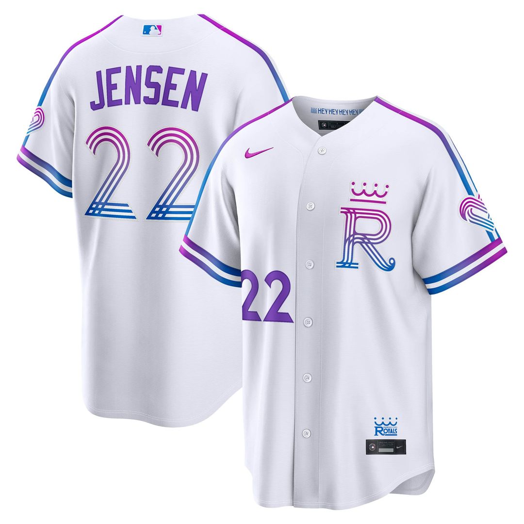 Kansas City Royals Carter Jensen 2026 City Connect Stadium Jersey — White