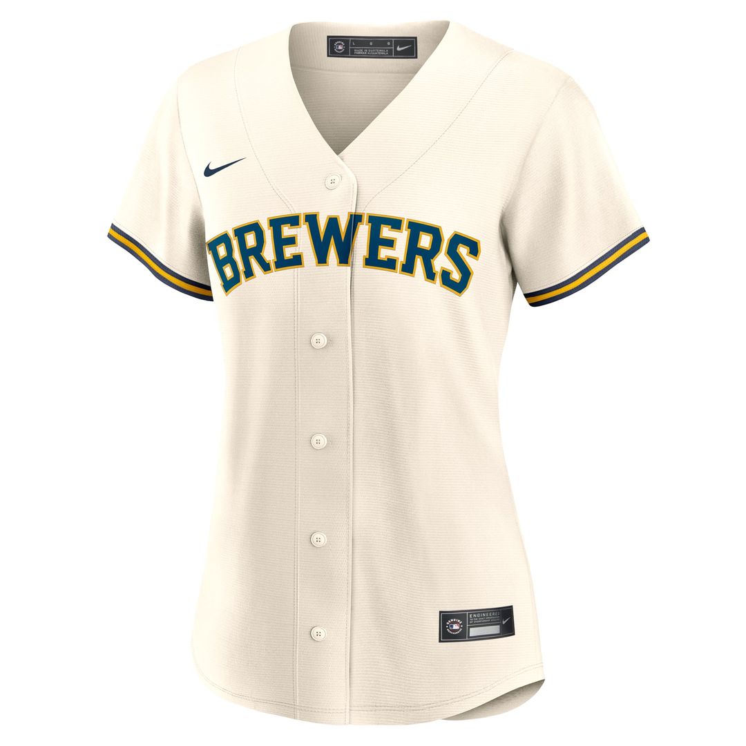 Milwaukee Brewers William Contreras Women's Home Replica Jersey — Cream