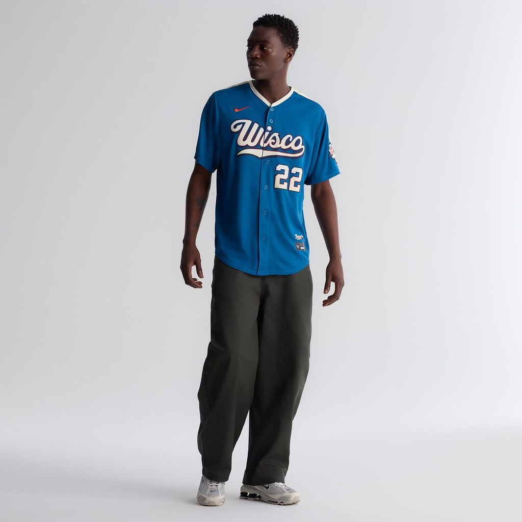 Milwaukee Brewers Christian Yelich 2026 City Connect Stadium Jersey — Mineral Blue
