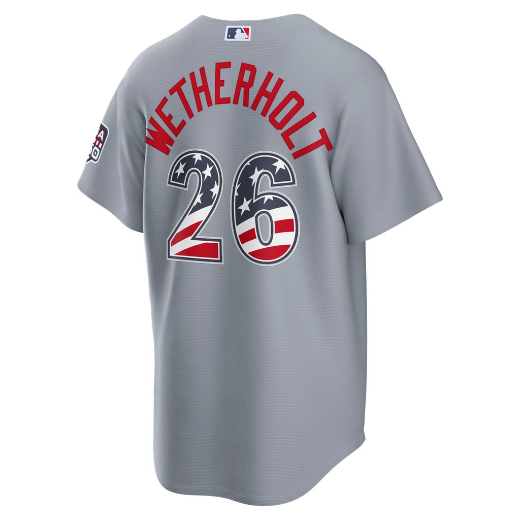 St. Louis Cardinals JJ Wetherholt USA 250 Fourth of July Road Stadium Jersey — Gray