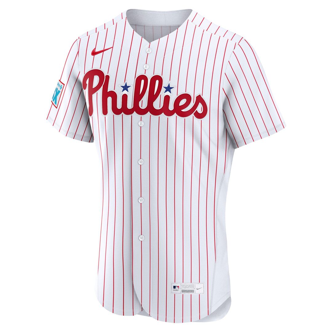 Philadelphia Phillies Home Sponsor Patch Authentic Jersey — White