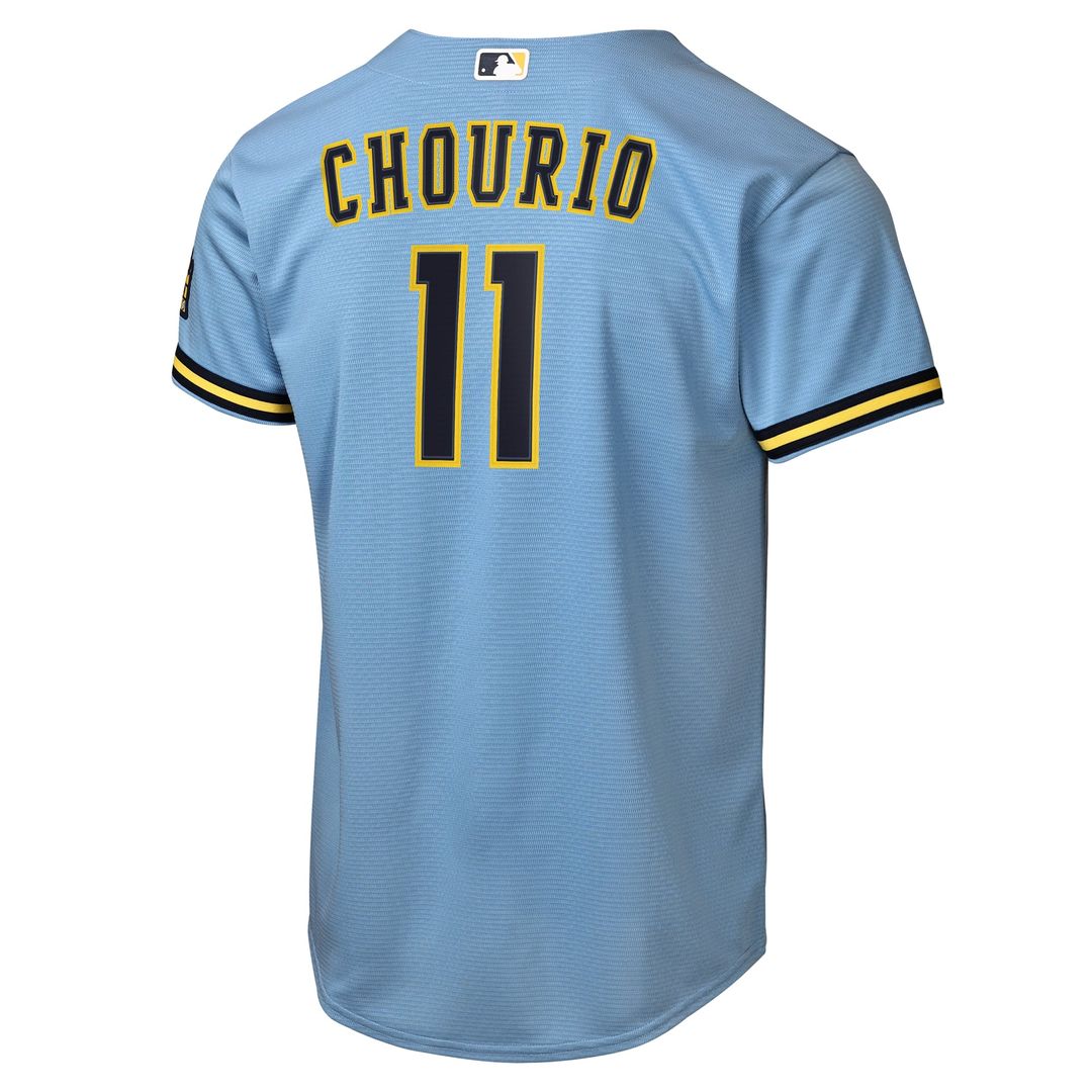 Milwaukee Brewers Jackson Chourio Youth Road Stadium Jersey — Powder Blue