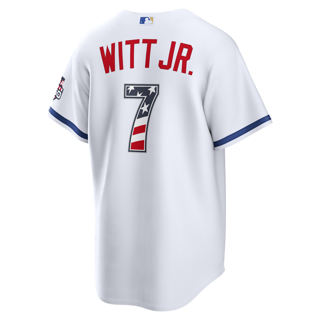 Kansas City Royals Bobby Witt Jr. USA 250 Fourth of July Home Stadium Jersey — White