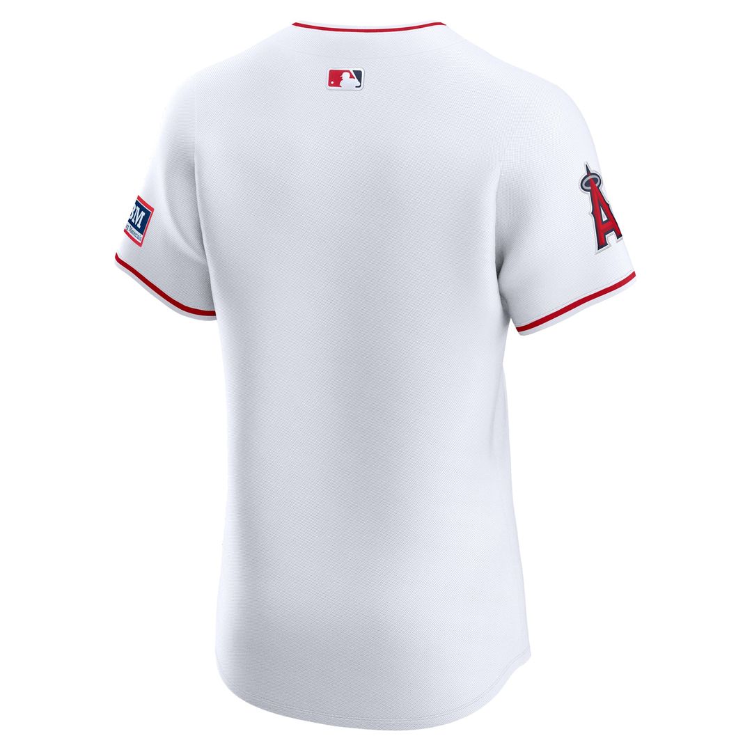 Los Angeles Angels Home Elite Patch Jersey — White