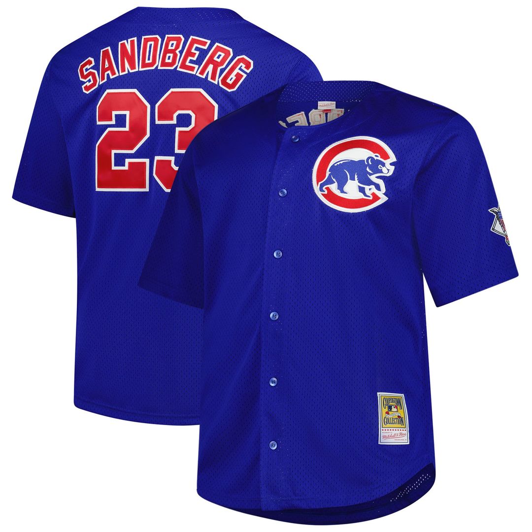 Chicago Cubs Ryne Sandberg Big & Tall Cooperstown Mesh Batting Practice Jersey — Royal