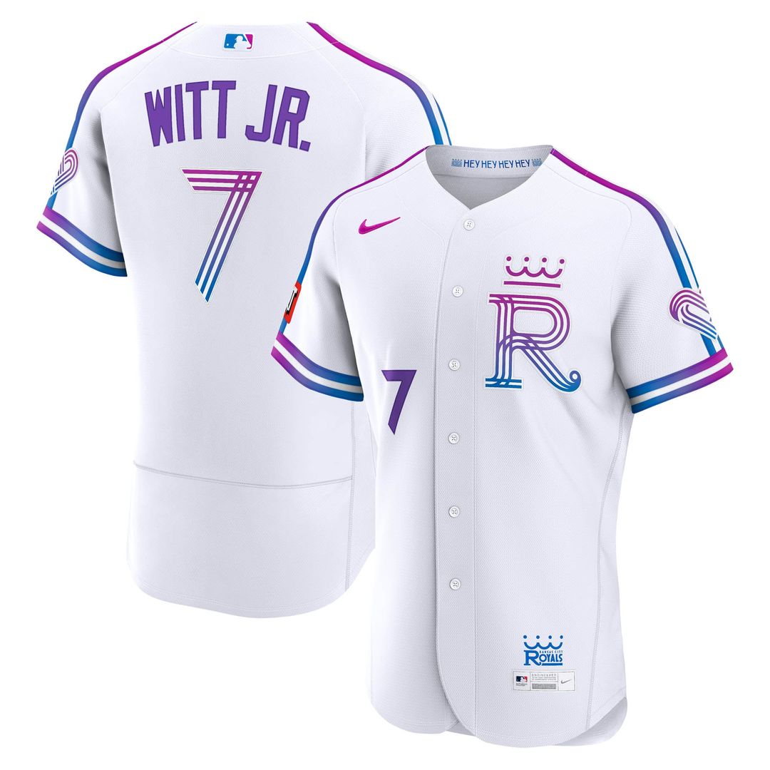 Kansas City Royals Bobby Witt Jr. 2026 City Connect Authentic Sponsor Patch Jersey — White