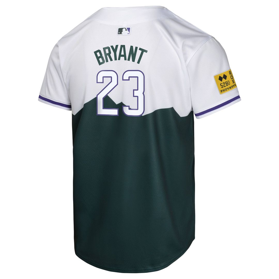 Colorado Rockies Kris Bryant Youth City Connect Limited Jersey — Green