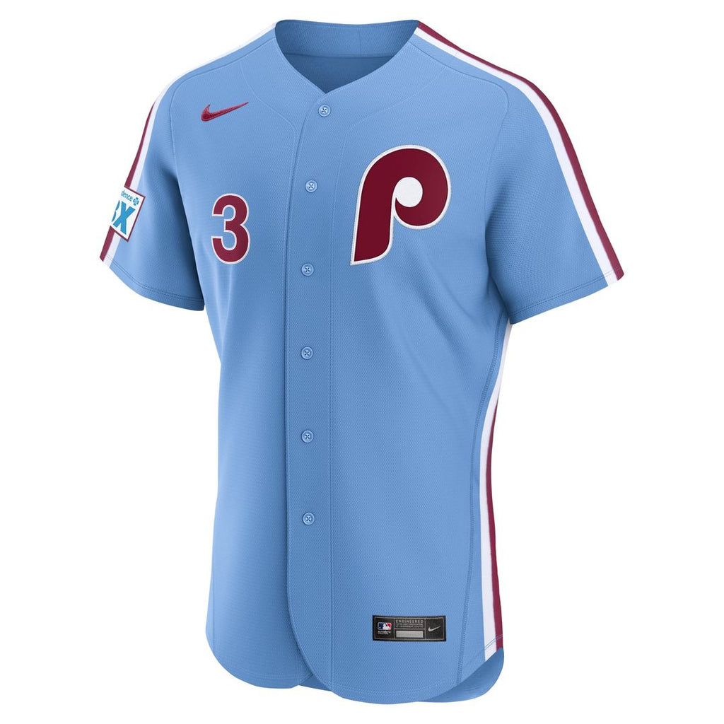 Philadelphia Phillies Bryce Harper Alternate Authentic Sponsor Patch Jersey — Light Blue
