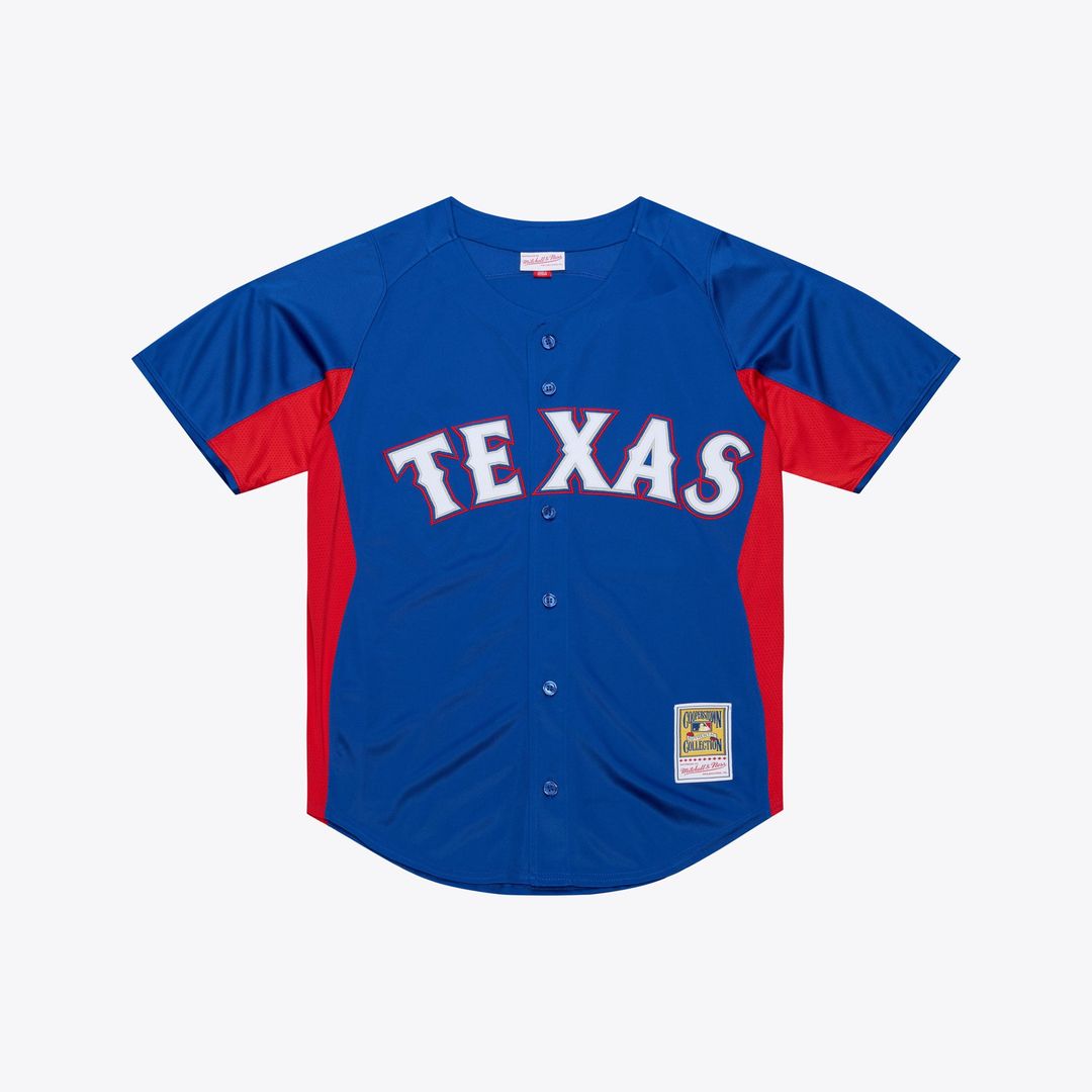 Texas Rangers Adrian Beltre Cooperstown Mesh Batting Practice Button-Up Jersey — Royal