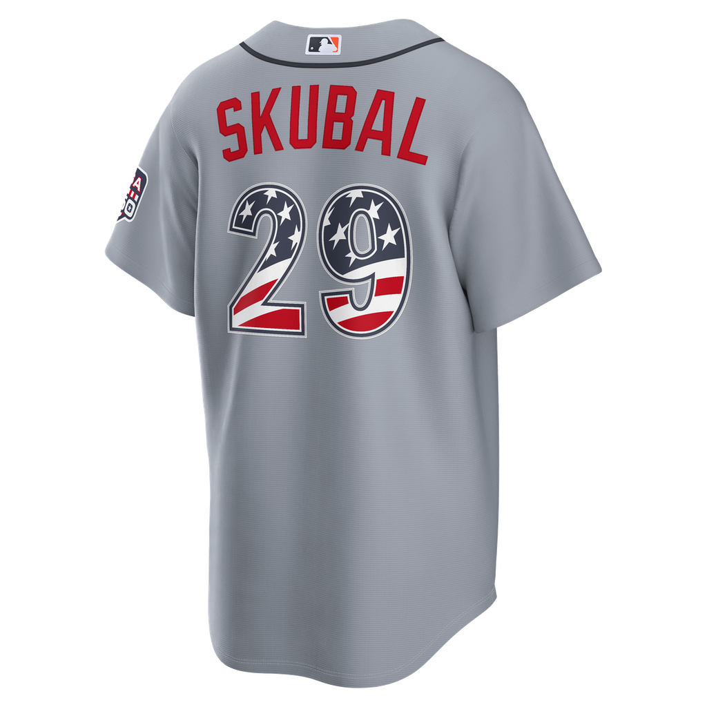 Detroit Tigers Tarik Skubal USA 250 Fourth of July Road Stadium Jersey — Gray