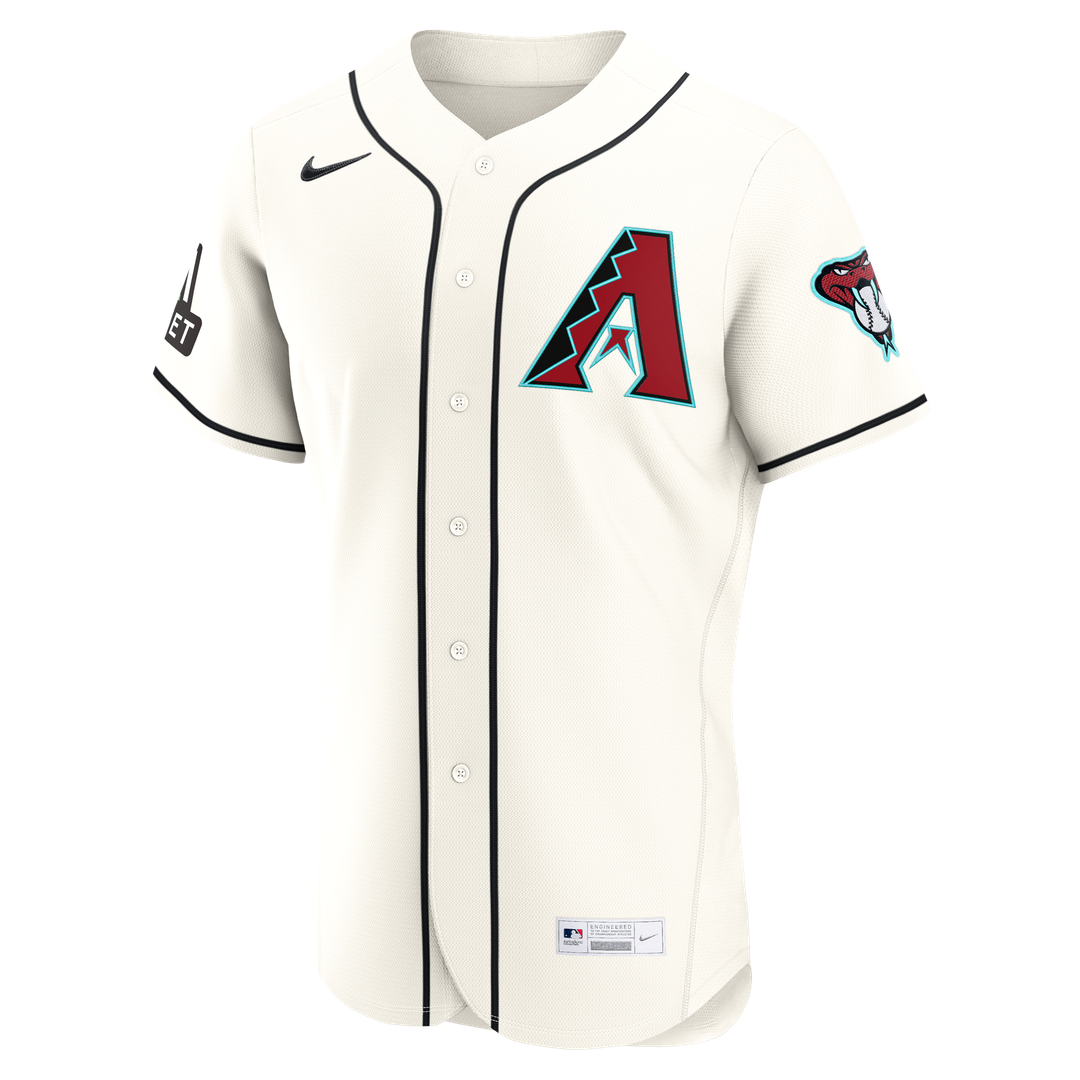 Arizona Diamondbacks Ketel Marte Home Authentic Sponsor Patch Jersey — Cream