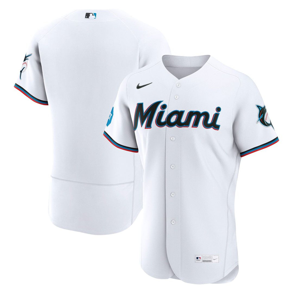 Miami Marlins Home Authentic Jersey — White