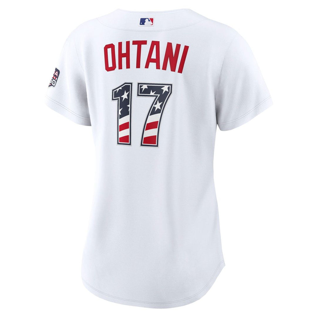 Los Angeles Dodgers Shohei Ohtani Women's USA 250 Fourth of July Home Stadium Jersey — White