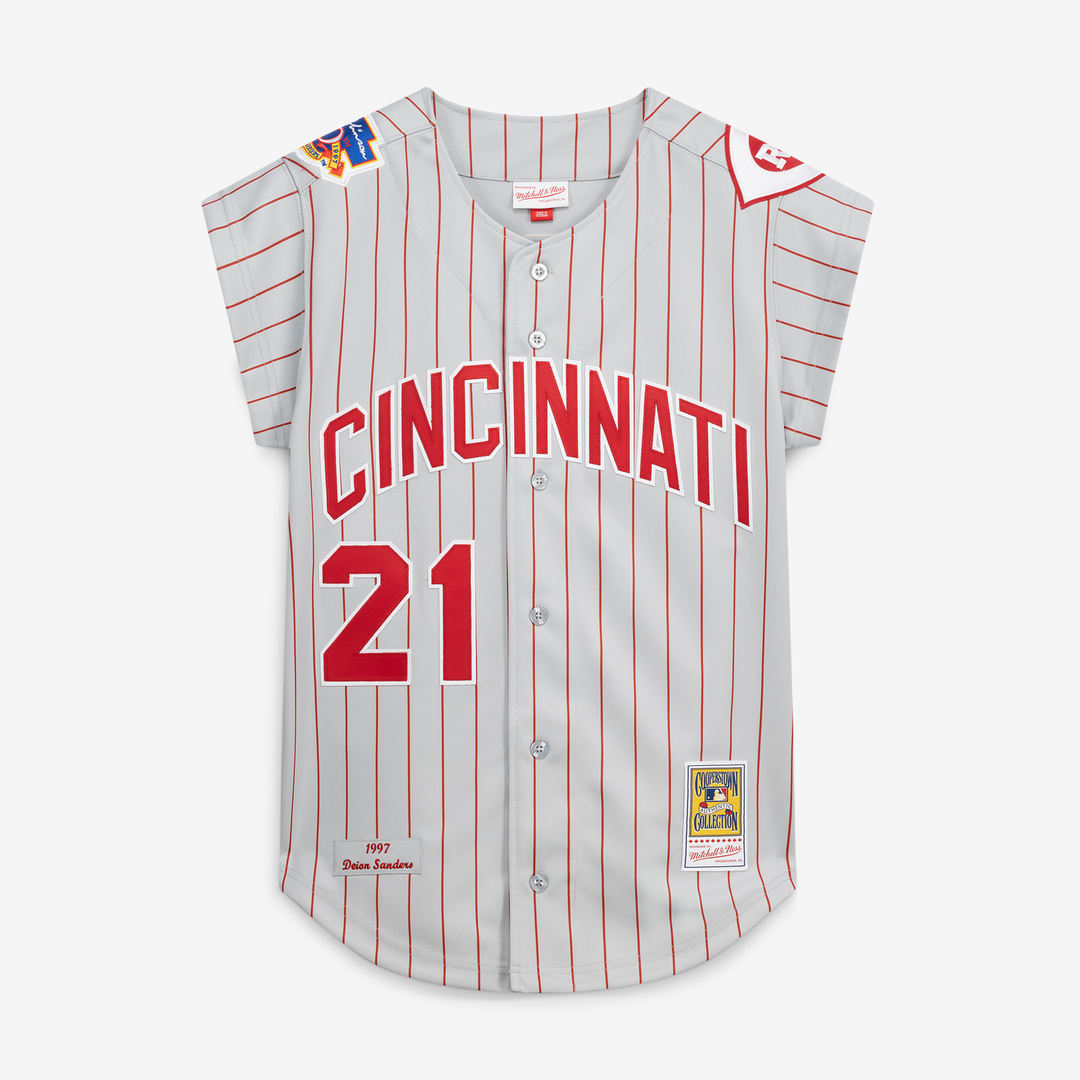Cincinnati Reds Deion Sanders 1997 Authentic Jersey — Gray