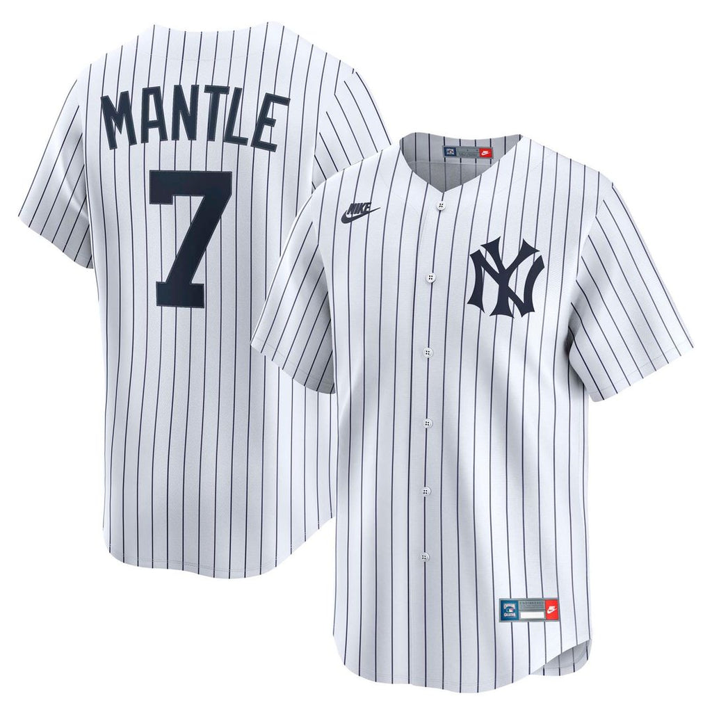 New York Yankees Mickey Mantle Throwback Cooperstown Limited Jersey — White