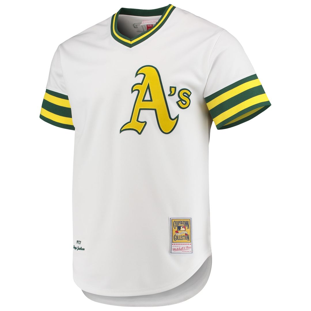 Athletics Reggie Jackson 1972 Cooperstown Authentic Jersey — White