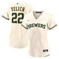 Milwaukee Brewers Christian Yelich Women's Home Replica Jersey — Cream