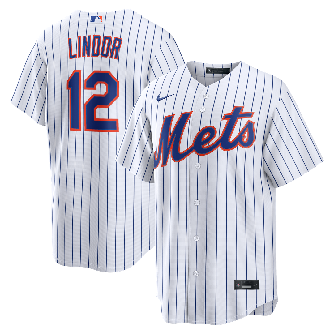 New York Mets Francisco Lindor Home Replica Jersey — White