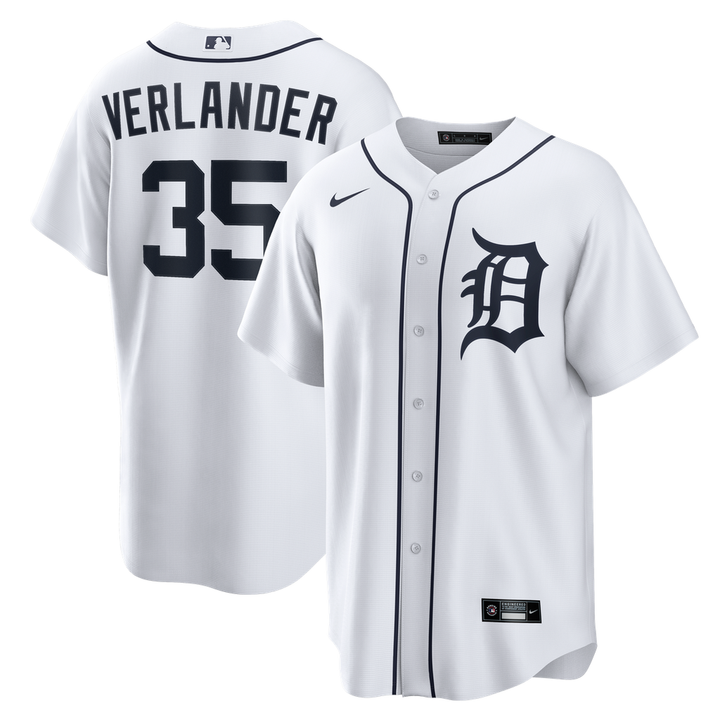 Detroit Tigers Justin Verlander Home Replica Jersey — White